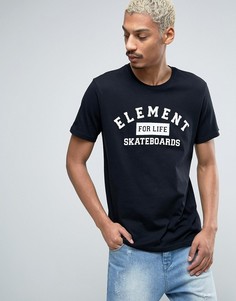 Черная футболка с логотипом и надписью Skateboards Element - Черный