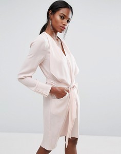 BCBG MAXAZRIA Ruffle Detail Dress With Belt - Зеленый