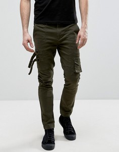Зауженные брюки с карманами цвета хаки ASOS - Зеленый