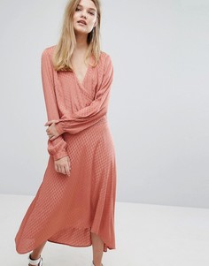 Атласное жаккардовое платье Gestuz Nete - Розовый