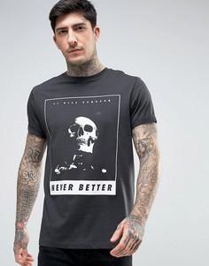 Свободная футболка с принтом черепа ASOS - Черный