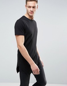 Длинная футболка с асимметричным низом Jack &amp; Jones - Черный