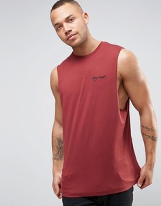 Майка без рукавов с вышивкой Sexy Beast и заниженными проймами ASOS - Красный