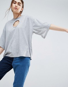 Футболка с вырезами ASOS WHITE - Серый