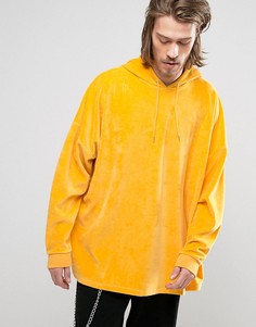 Желтое велюровое oversize-худи ASOS - Желтый