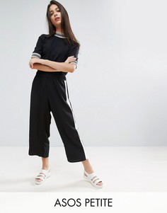 Брюки колор блок с широкими штанинами ASOS PETITE - Черный