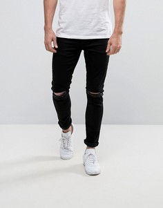 Черные джинсы скинни с прорехами на коленях YOURTURN - Черный
