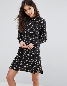 Платье-рубашка с цветочным принтом Fashion Union - Черный