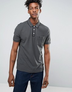 Футболка-поло слим с карманом и окантовкой Original Penguin - Серый
