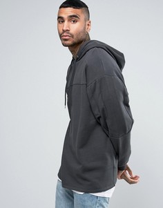 Черный выбеленный oversize‑худи со вставками ASOS - Черный