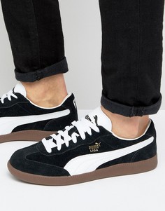 Черные замшевые кроссовки Puma Liga 34146601 - Черный