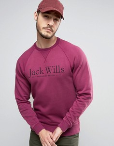 Свитшот красно-ягодного цвета с графическим логотипом Jack Wills - Красный