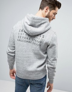 Худи серого цвета с принтом на спине Jack Wills Batsford - Серый