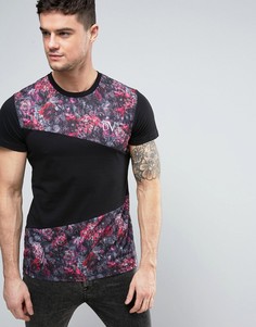 Черная футболка с цветочными вставками Devote - Черный