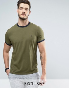 Футболка цвета хаки Jack Wills Baildon Ringer - Зеленый