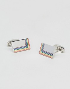 Прямоугольные запонки с эмалированной отделкой Paul Smith - Серебряный