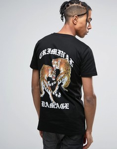 Черная футболка с принтом тигра на спине Criminal Damage - Черный