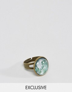 Золотистое кольцо с камнем Reclaimed Vintage - Золотой