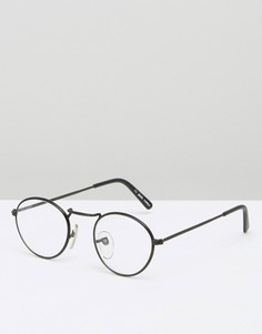 Круглые очки с прозрачными стеклами Reclaimed Vintage - Черный