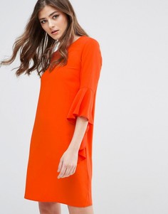 Цельнокройное платье с расклешенными рукавами Miss Selfridge - Красный