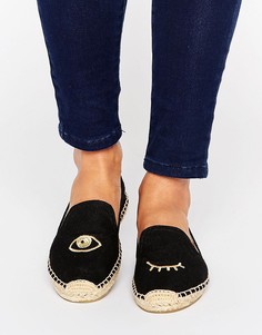 Черные эспадрильи с золотистой отделкой Soludos Jason Polan Wink - Черный