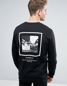 Свитшот с фотопринтом на спине ASOS - Черный