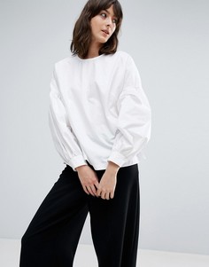 Топ с пышными рукавами ASOS WHITE - Белый