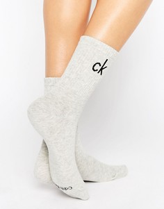Серые хлопковые носки с логотипом Calvin Klein Modern - Серый