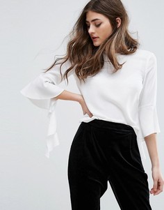 Топ с оборками на рукавах Miss Selfridge - Белый
