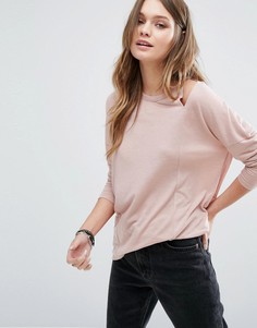 Топ с вырезами на плечах New Look - Розовый