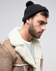 Шапка-бини мини с помпоном ASOS - Черный