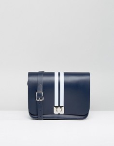 Темно-синяя сумка через плечо с белыми полосками Leather Satchel Company Pixie - Темно-синий