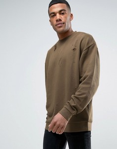 Свободный свитшот цвета хаки ASOS - Зеленый