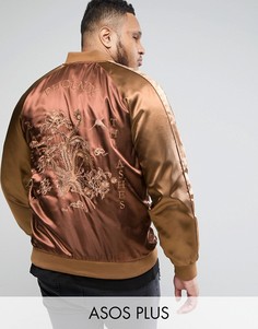 Куртка с вышивкой Phoenix ASOS PLUS - Коричневый