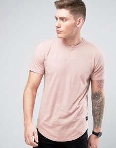 Удлиненная футболка с асимметричным краем Only &amp; Sons - Розовый