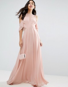 Кружевное платье макси ASOS - Бежевый