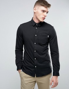 Приталенная рубашка из хлопкового трикотажа Jack &amp; Jones Core - Черный