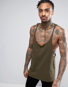 Майка-борцовка с необработанными краями ASOS - Зеленый