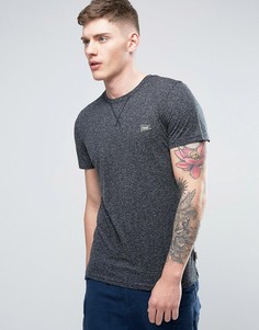 Футболка из меланжевого хлопка с логотипом на груди Jack &amp; Jones Originals - Черный