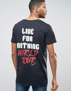 Футболка с принтом на спине Jack &amp; Jones Core Tour - Черный