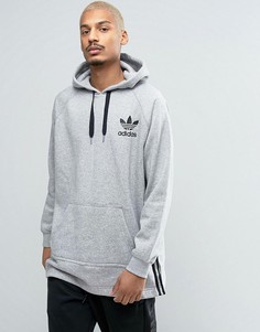 Серое удлиненное худи adidas Originals BK5882 - Серый