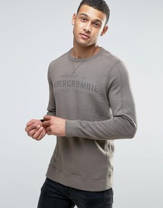 Зеленый свитшот с круглым вырезом и логотипом милитари Abercrombie &amp; Fitch - Зеленый