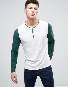 Белый бейсбольный топ хенли с длинными рукавами Abercrombie &amp; Fitch - Белый