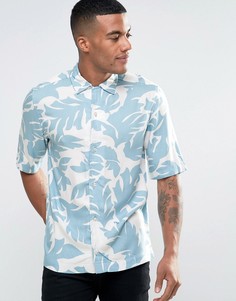 Рубашка с короткими рукавами и лиственным принтом Diesel S-WESTY - Синий