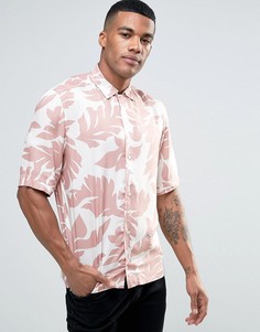 Рубашка с короткими рукавами и лиственным принтом Diesel S-WESTY - Розовый