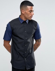 Рубашка с короткими рукавами и вставками Diesel S-KENDALE - Черный