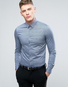 Узкая деловая рубашка с логотипом Calvin Klein - Синий