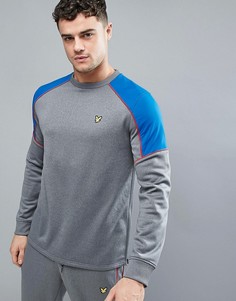 Серый меланжевый свитшот с молниями по бокам Lyle &amp; Scott Fitness Lewis - Серый