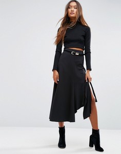 Трикотажная юбка миди ASOS - Черный