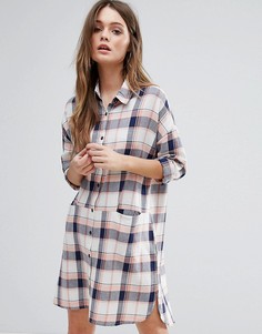 Платье-рубашка в клетку QED London - Темно-синий